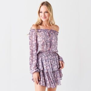 LoveShackFancy Popover Mini Dress Medium Light Blushing Berries Purple